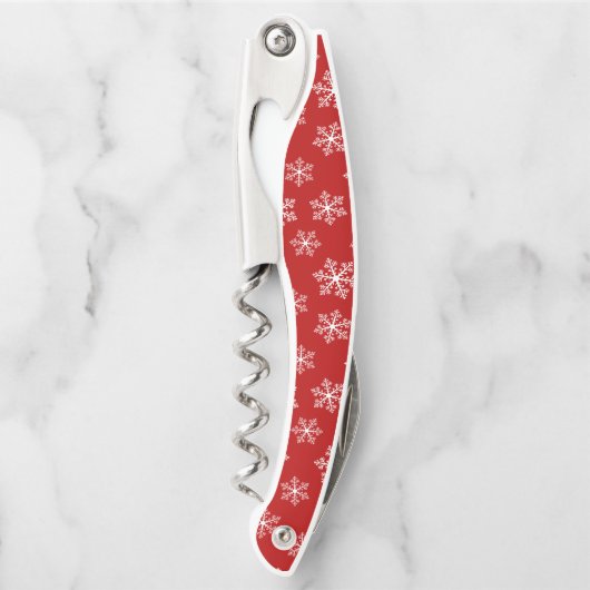 Red Snowflake Corkschroef Kurkentrekker (Voorkant)