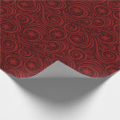 Red Snowflake Damask Pattern Wrapping Paper Cadeaupapier (Hoek)