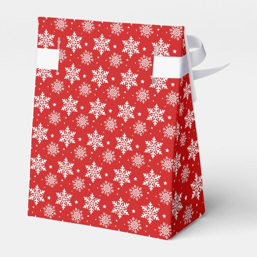 Red Snowflake Favor Box Bedankdoosjes (Achterkant)