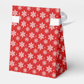 Red Snowflake Favor Box met persoonlijke vermeldin Bedankdoosjes (Achterkant)