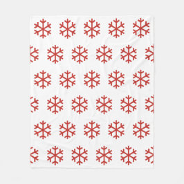 Red Snowflake Fleece Blanket Deken