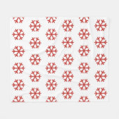 Red Snowflake Fleece Blanket Deken (Voorkant (Horizontaal))