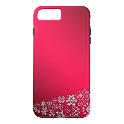 Red Snowflake Glitter Holiday Case-Mate iPhone Case (Achterkant)