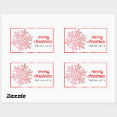 Red Snowflake Holiday/Kerst sticker (Vel)
