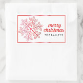 Red Snowflake Holiday/Kerst sticker (Tas)