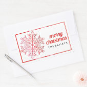 Red Snowflake Holiday/Kerst sticker (Envelop)