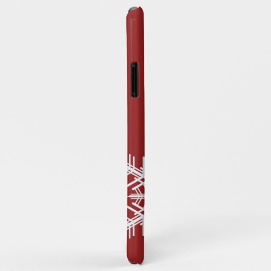 Red Snowflake iPhone Case (Achterkant/rechts)