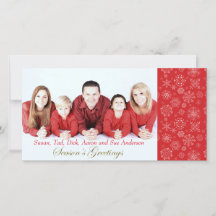 Red Snowflake Kaart met kerstfoto's