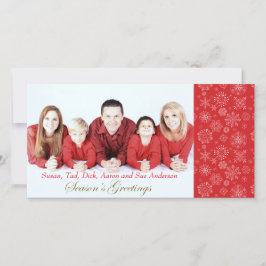 Red Snowflake Kaart met kerstfoto's