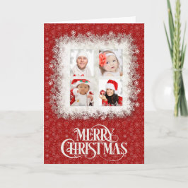 Red Snowflake Kaart met kerstfoto's