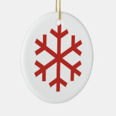 Red Snowflake Keramisch Ornament (Rechts)