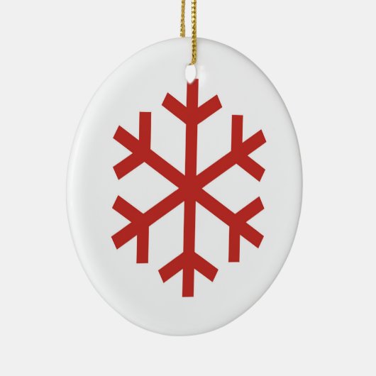 Red Snowflake Keramisch Ornament (Rechts)