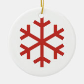 Red Snowflake Keramisch Ornament (Voorkant)