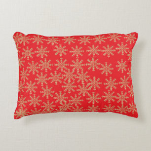 Red Snowflake kerst Accent Kussen