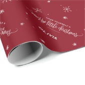 Red Snowflake kerst Cadeaupapier (Rol Hoek)