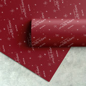 Red Snowflake kerst Cadeaupapier