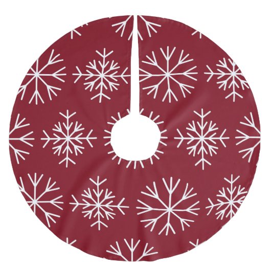 Red Snowflake kerst Kerstboom Rok (Voorkant)