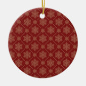 Red Snowflake kerstboomversiering Keramisch Ornament (Voorkant)
