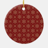 Red Snowflake kerstboomversiering Keramisch Ornament (Achterkant)