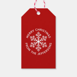 Red Snowflake kerstcadeaus Cadeaulabel
