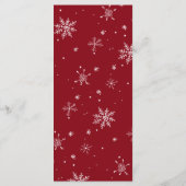 Red Snowflake kerstmis menu Kaart (Achterkant)