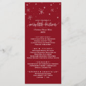 Red Snowflake kerstmis menu Kaart (Voorkant)