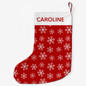 Red Snowflake Kerstmis stoppen Kleine Kerstsok (Achterkant)