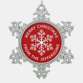 Red Snowflake kerstversiering Tin Sneeuwvlok Ornament