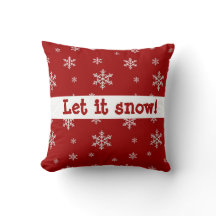 Red Snowflake "Laat het sneeuwen" Pillow