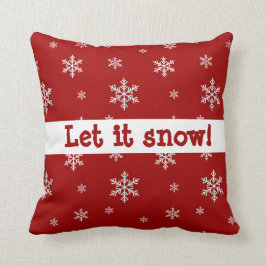 Red Snowflake "Laat het sneeuwen" Pillow Kussen
