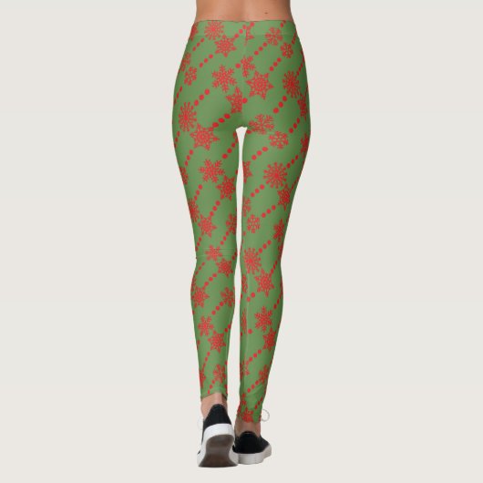 Red Snowflake Leggings (Achterkant)