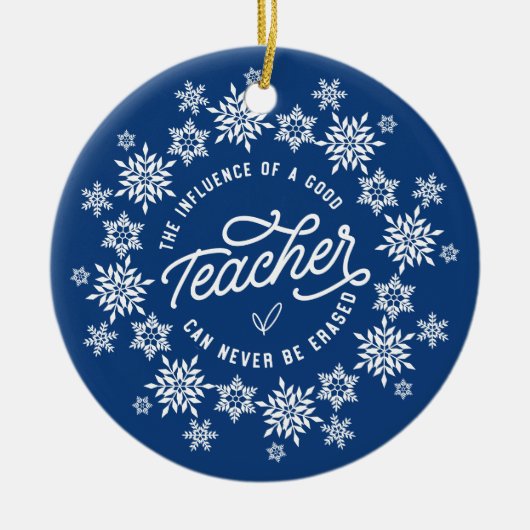 Red Snowflake leraar kerstversiering Keramisch Ornament (Voorkant)