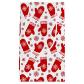 Red Snowflake Mittens Kerstmis Klein Cadeauzakje (Voorkant)