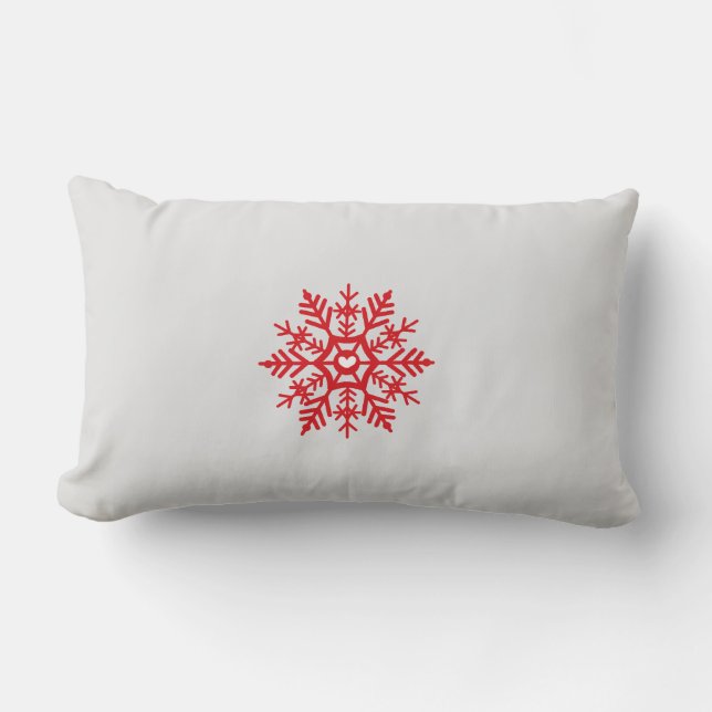 Red Snowflake Motif Winter Pattern Kussen (Voorkant)