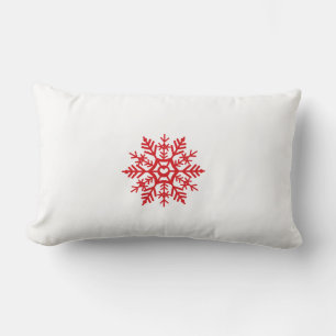 Red Snowflake Motif Winter Pattern Kussen
