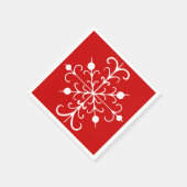 Red Snowflake Napkins Servetten (Hoek)
