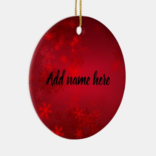 Red Snowflake Ornament - Add Your Name (Rechts)
