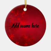 Red Snowflake Ornament - Add Your Name (Voorkant)