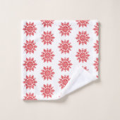 Red Snowflake Pattern Bath Towel Set Bad Handdoek (Wasdoekje)