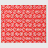 Red Snowflake Pattern Cadeaupapier (Vlak)