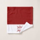 Red snowflake personalized bath towel set bad handdoek (Wasdoekje)