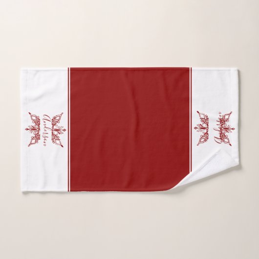 Red snowflake personalized bath towel set bad handdoek (Handdoek)