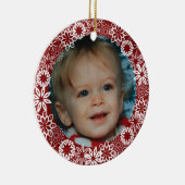 Red Snowflake Persoonlijke versiering Keramisch Ornament (Rechts)