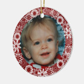 Red Snowflake Persoonlijke versiering Keramisch Ornament (Links)