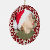 Red Snowflake Persoonlijke versiering Keramisch Ornament (Rechts)