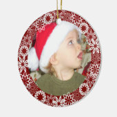 Red Snowflake Persoonlijke versiering Keramisch Ornament (Links)