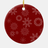 Red Snowflake Persoonlijke versiering Keramisch Ornament (Achterkant)