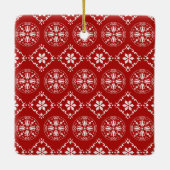 Red Snowflake Photo Custom Red Snowflake Keramisch Ornament (Achterkant)
