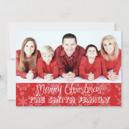 Red Snowflake Photo met kerstfoto Feestdagenkaart