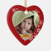 Red Snowflake Photo Ornament (Rechts)